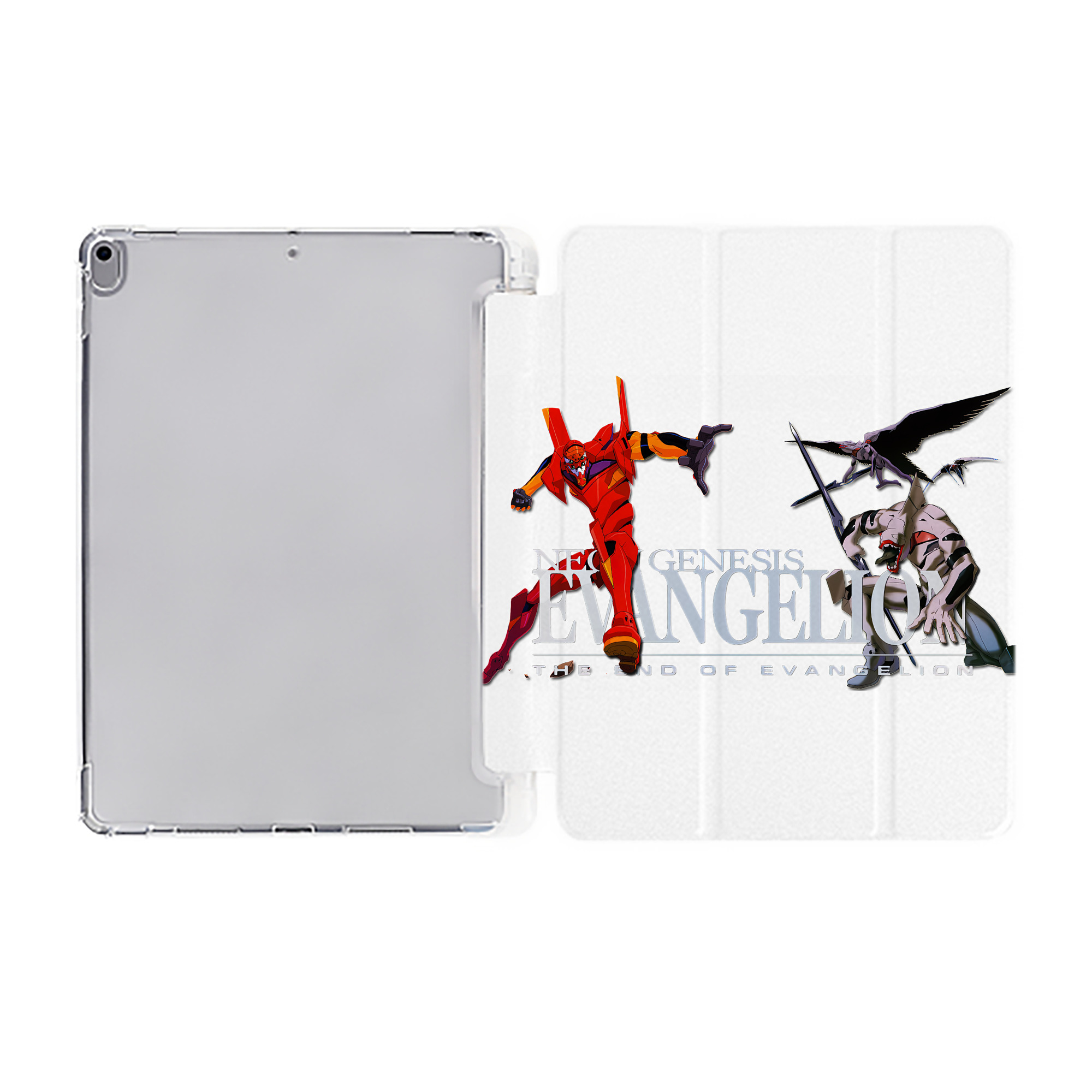 （画像用） EVA 新世紀エヴァンゲリオン IPad ケース ペン収納付き 三つ折りスタンド PUレザー×シリコン 対応機種9.5/10.5/10.9インチ